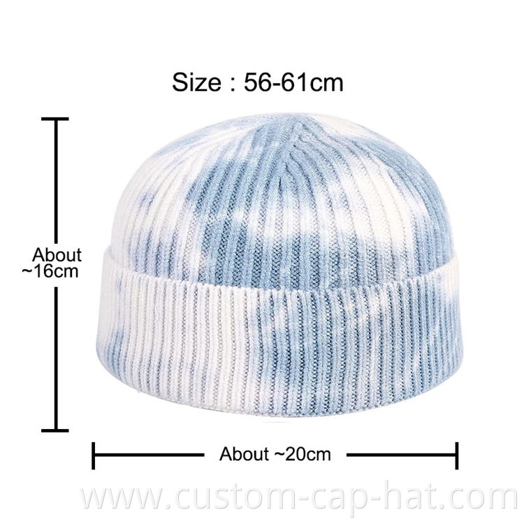 short tie dye beanie hat